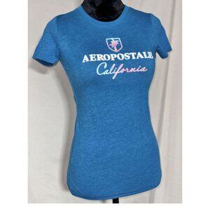 Aeropostale California T-Shirt, Bright Blue, Sz Small